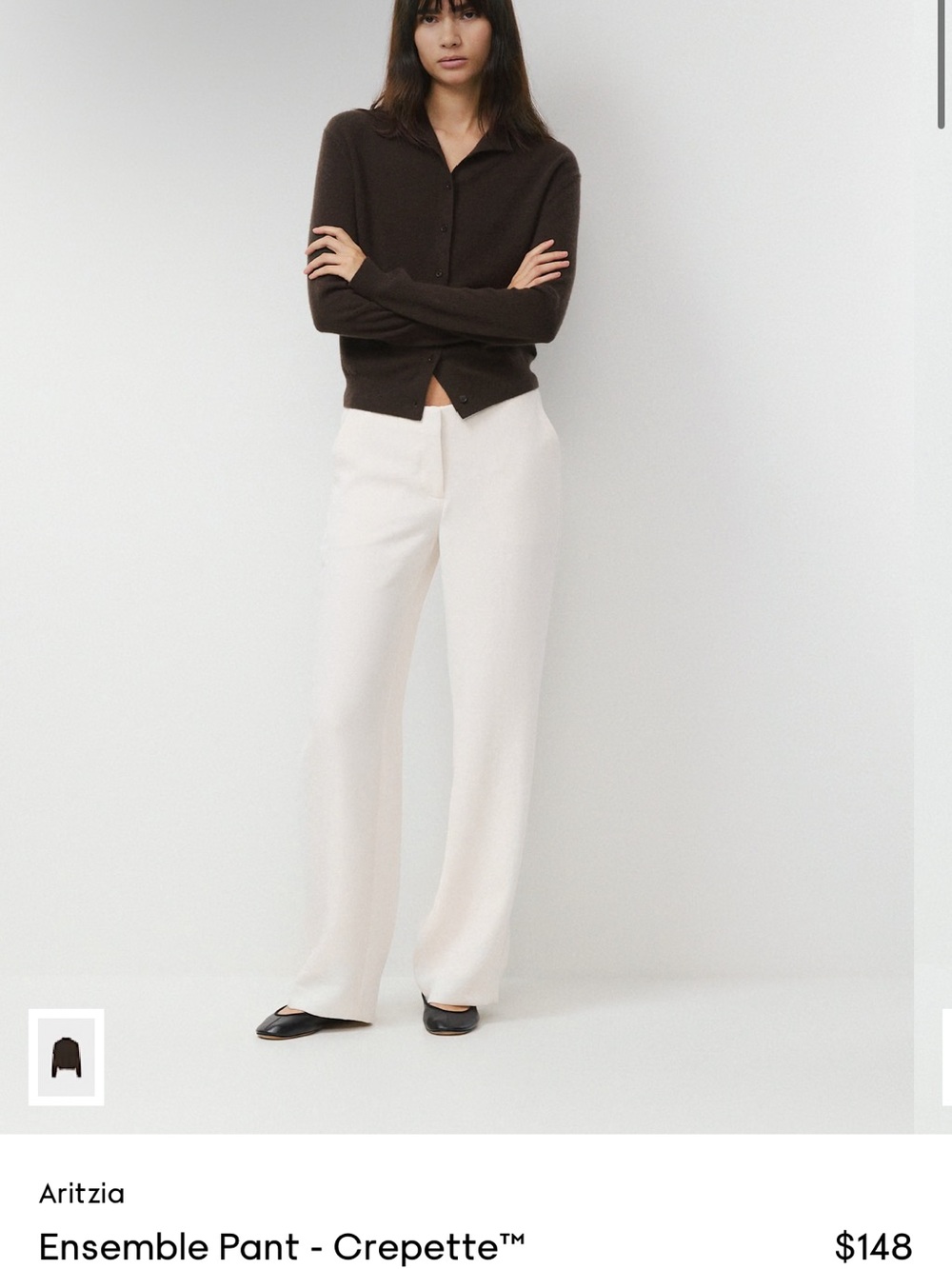 Aritzia Wide-Leg Ensemble Pant in Cream